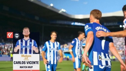 点射扳平，卡洛斯-比森特当选阿拉维斯vs马竞全场最佳